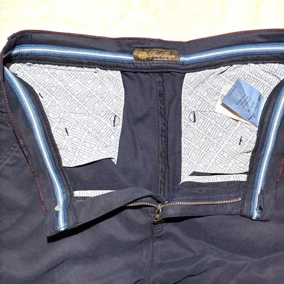 Loro Piana Deep Blue Flat Front Shorts - Picture 3 of 8